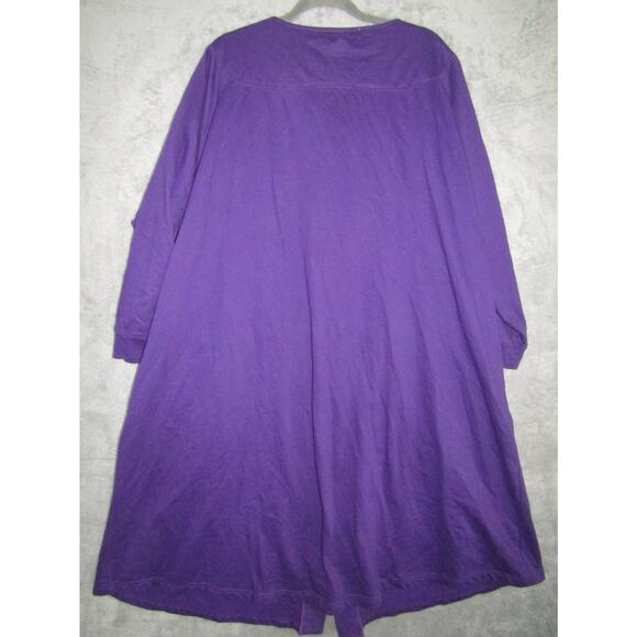 VTG Only Necessities Women’s 3X Purple Floral Embroidered Lounger House Dress - Picture 5 of 10